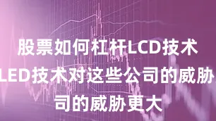 股票如何杠杆LCD技术比OLED技术对这些公司的威胁更大